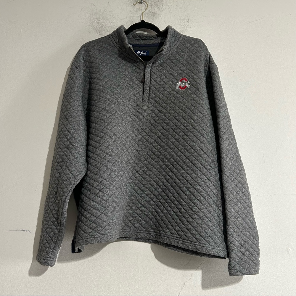Oxford The Ohio State University Grey Quilted 1/4 Pullover XXXL College Football